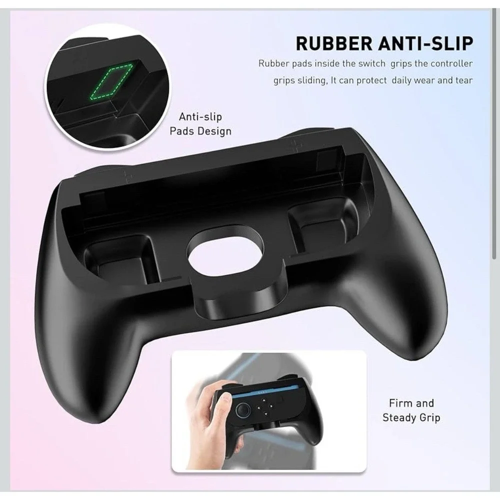 Nintendo Switch 2 Joy Con Grip Rocker Controller Hand Grips Black‎ New (2pack)